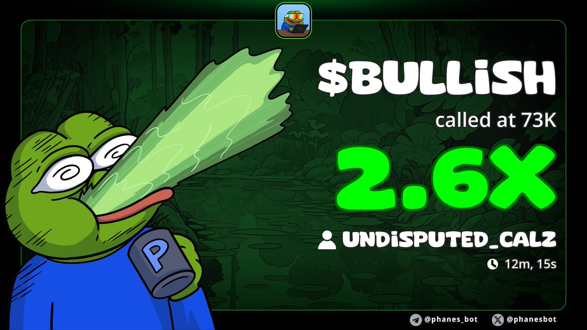 UNDISPUTED_MCAP's tweet image. Successfully got 2.6x on $BULLISH

CA:
C2omVhcvt3DDY77S2KZzawFJQeETZofgZ4eNWWkXpump
DM:t.me/UNDISPUTED_CALZ