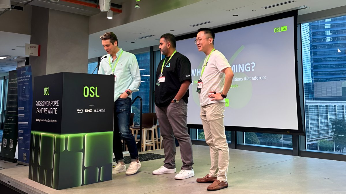 We're live in Singapore. Our PayFi Rewrite event just kicked off with <a href="/osldotcom/">OSL</a>, <a href="/AWS_HongKong/">AWS Hong Kong</a>, and <a href="/DMZ_Finance/">DMZ Finance</a>.

Highlights so far:
🎤 OSL strengthening the ecosystem with <a href="/BanxaOfficial/">Banxa</a>.
🎤 Our Co-CEO <a href="/holgerarians/">Holger</a> with <a href="/Cobo_Global/">Cobo</a> and <a href="/StraitsX/">StraitsX</a> discussing pathways for
