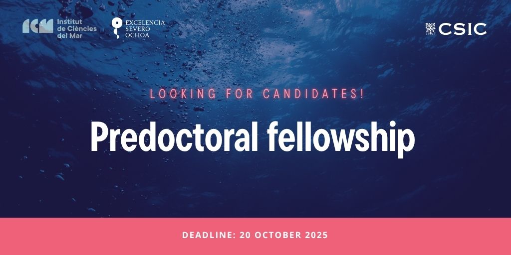ICM-CSIC (@icmcsic) on Twitter photo 🌊🔬 We’re hiring predocs!
🐚 Join the MedAcidWarm project with <a href="/BlancaFiguerola/">Blanca Figuerola</a> to study how marine invertebrates & microbiomes respond to climate change with MicroCT, metabolomics & transcriptomics!
📧 Apply by Oct 20 → figuerola@icm.csic.es
🔗 icm.csic.es/ca/oferta-treb… 🌊🔬 We’re hiring predocs!
🐚 Join the MedAcidWarm project with <a href="/BlancaFiguerola/">Blanca Figuerola</a> to study how marine invertebrates & microbiomes respond to climate change with MicroCT, metabolomics & transcriptomics!
📧 Apply by Oct 20 → figuerola@icm.csic.es
🔗 icm.csic.es/ca/oferta-treb…