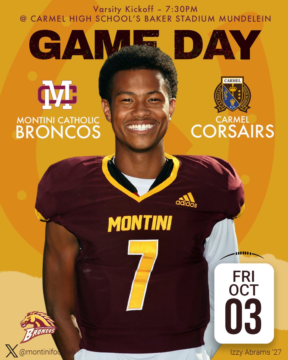 Montini Catholic HS (@montinicatholic) on Twitter photo Six in sight - tonight, Montini!  @montinifootball #WeAreMontini #montinifootball
Tickets ($8) can only be purchased online, through GoFan.
gofan.co/event/3271385?โฆ
Watch the game on HUDL: fan.hudl.com/usa/il/lombardโฆ Six in sight - tonight, Montini!  @montinifootball #WeAreMontini #montinifootball
Tickets ($8) can only be purchased online, through GoFan.
gofan.co/event/3271385?โฆ
Watch the game on HUDL: fan.hudl.com/usa/il/lombardโฆ