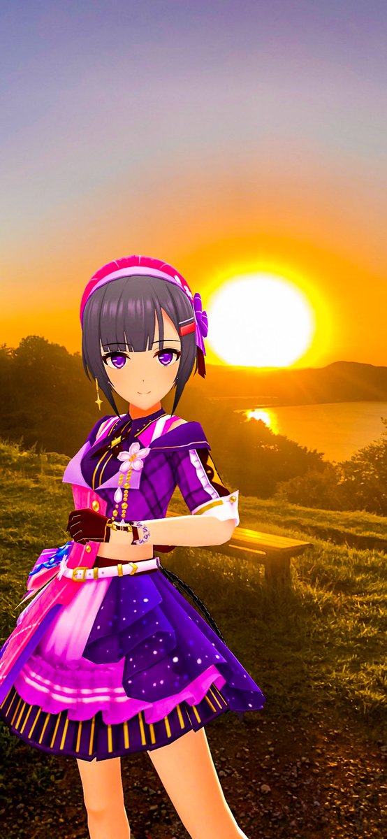千夜ちゃんと米子城跡からの夕日

#11時24分にいい千夜
#白雪千夜
#デレスポAR