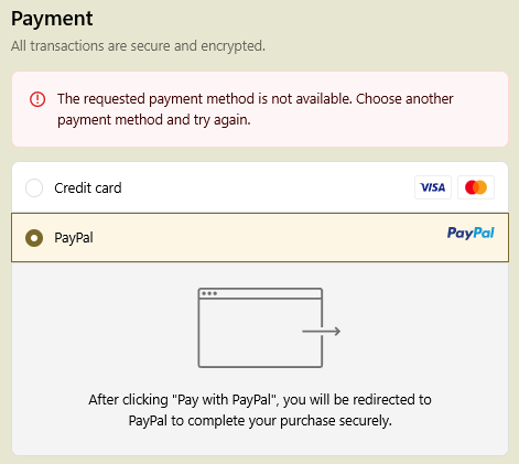 FoxenBoxen's tweet photo. @knockthrice Pre-order won't accept PayPal? Not sure if this is a bug or by design. I placed an order for an in-stock item on Sept 28 using PayPal without issue, but can't do so today for one of the pre-order items. https://t.co/oHz9mJGBr3