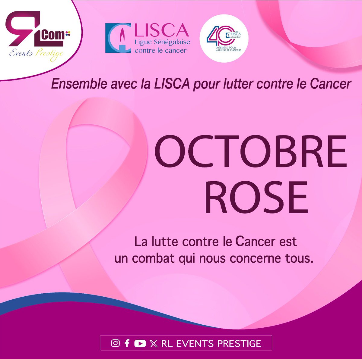 rl_prestige's tweet photo. Ensemble avec la LISCA pour lutter contre le cancer.
La lutte contre le cancer est un combat qui nous concerne tous.
#kebetu #octobrerose #lisca #Senegal #cancer https://t.co/rY9qALA6zn