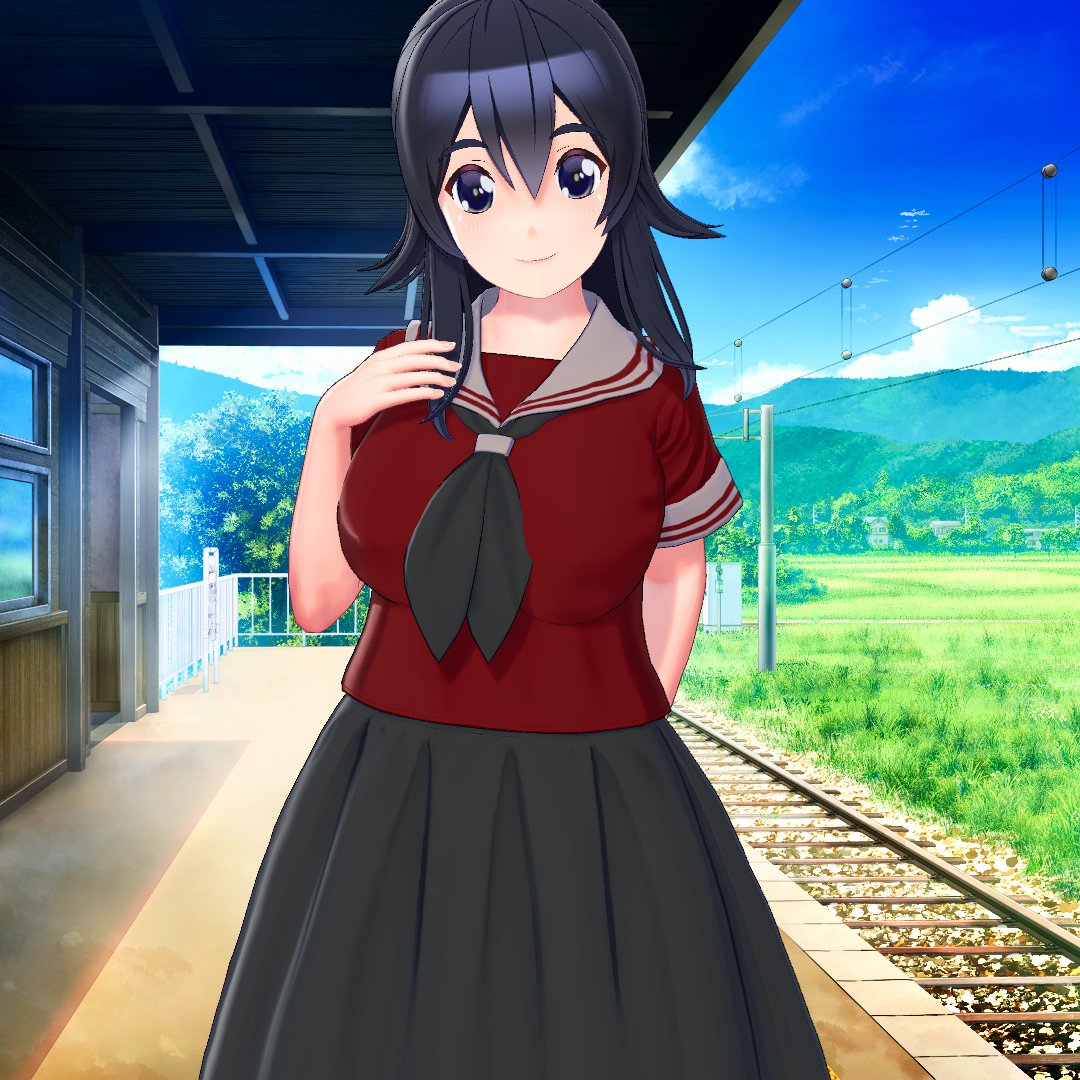 asami0928_m's tweet photo. #アイコミ で始めて作ったキャラ、神馬巽（かみうまたつみ）。構想中のＴＳラノベ用キャラを元に作成したので高身長ボーイッシュで巨乳。なんか一日中暑い暑い言ってる女子になった。 https://t.co/Ro9uJekvqt