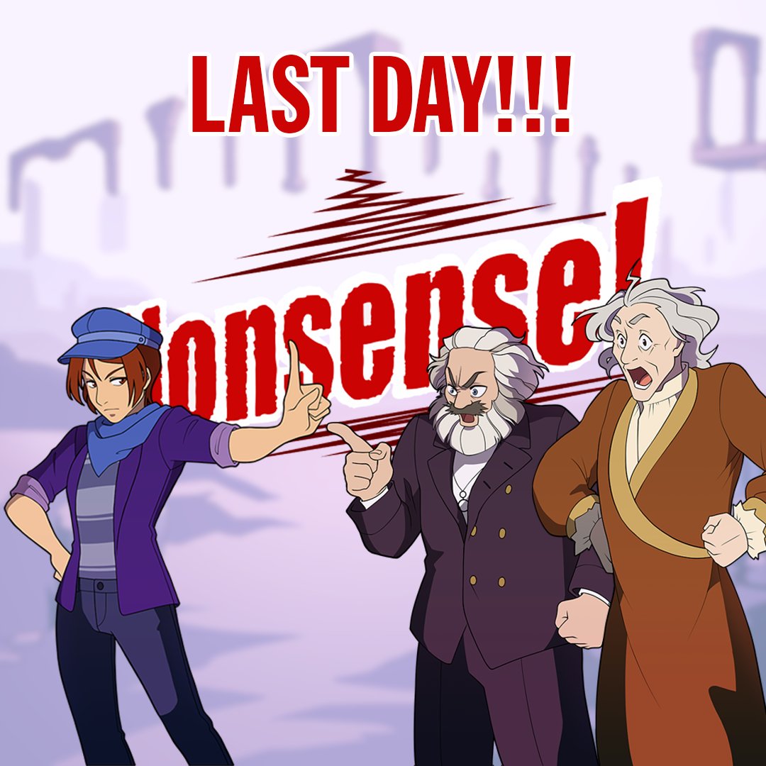 pro_philosopher's tweet image. Today is the last day to submit your CUSTOM ARGUMENT for our Ace Attorney philosophy game! Ever wanted Marx to argue about swifties with John Locke? NOW THEY CAN!
details in 🧵