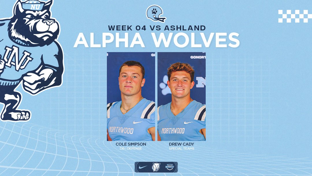 Alpha Wolves of the Week: Ashland

Defense: Cole Simpson
Special Teams: Drew Cady

#LetItRip