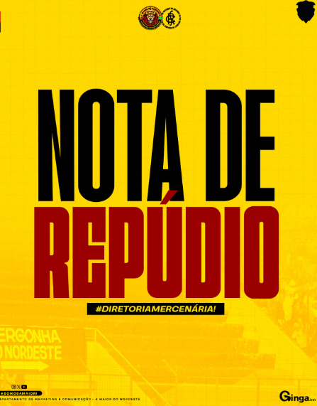 🚨 TORCIDA JOVEM SE POSICIONA - A maior do Nordeste emitiu nota repudiando os rumores de que a diretoria do Sport pretende vender o mando de campo contra o Flamengo, liberando alta carga de ingressos pros visitantes e até cogitando levar o jogo pra Arena Pernambuco.
👉 Eu mesmo,