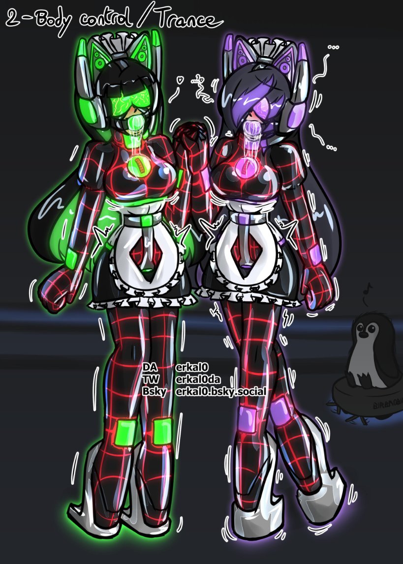 KT25 - Day 2! @.PlasmaDragonDA's Camela and my Octelia are testing out some new latex maid catsuits, with a little twist: it's the suits that are in charge. Thankfully, the experience is made entertaining for the hosts, and the place will be clean with no active effort from them!