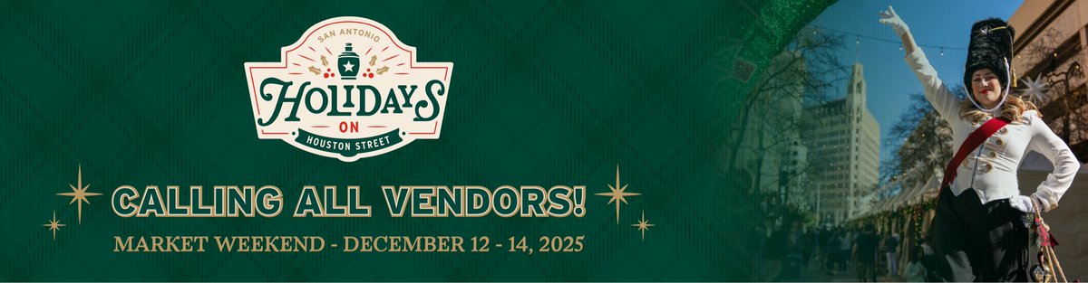 centrosa's tweet image. From Friday, December 12 through Sunday, December 14, Holidays on Houston Street will transform into a festive marketplace filled with lights, music, and holiday cheer.
✨ We’re looking for vendors to join us for this special weekend!

Apply here: form.jotform.com/251876420028153