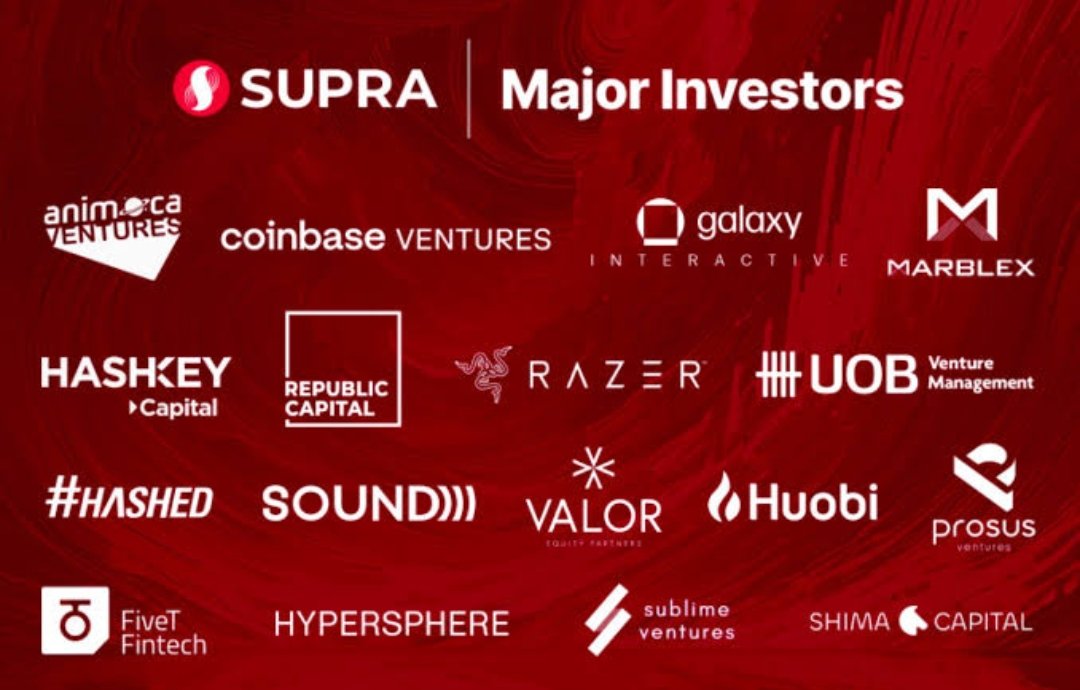 $SUPRA is backed by big names in the Crypto space. Do you think these big VCs would put their millions of dollars in some shitty project? No!
They did their research and checked all the boxes before investing in <a href="/SUPRA_Labs/">Supra</a>.
If you are holding $SUPRA now, you're lucky 🎉