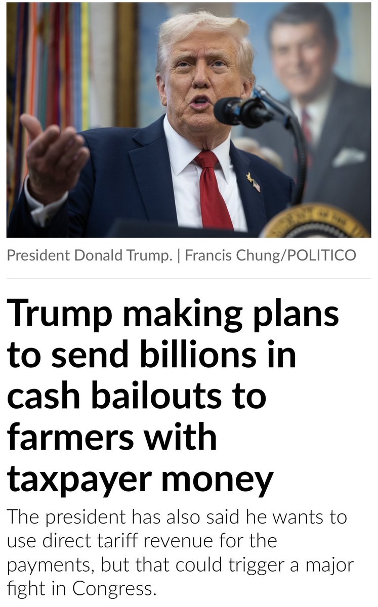 Crackerthe4th's tweet image. Trump iniates his beloved Tarriffs which drastically hurt our American farmers and now he wants to give them money? End Tarriffs hurting farmers and they won’t need help from American tax payers!
