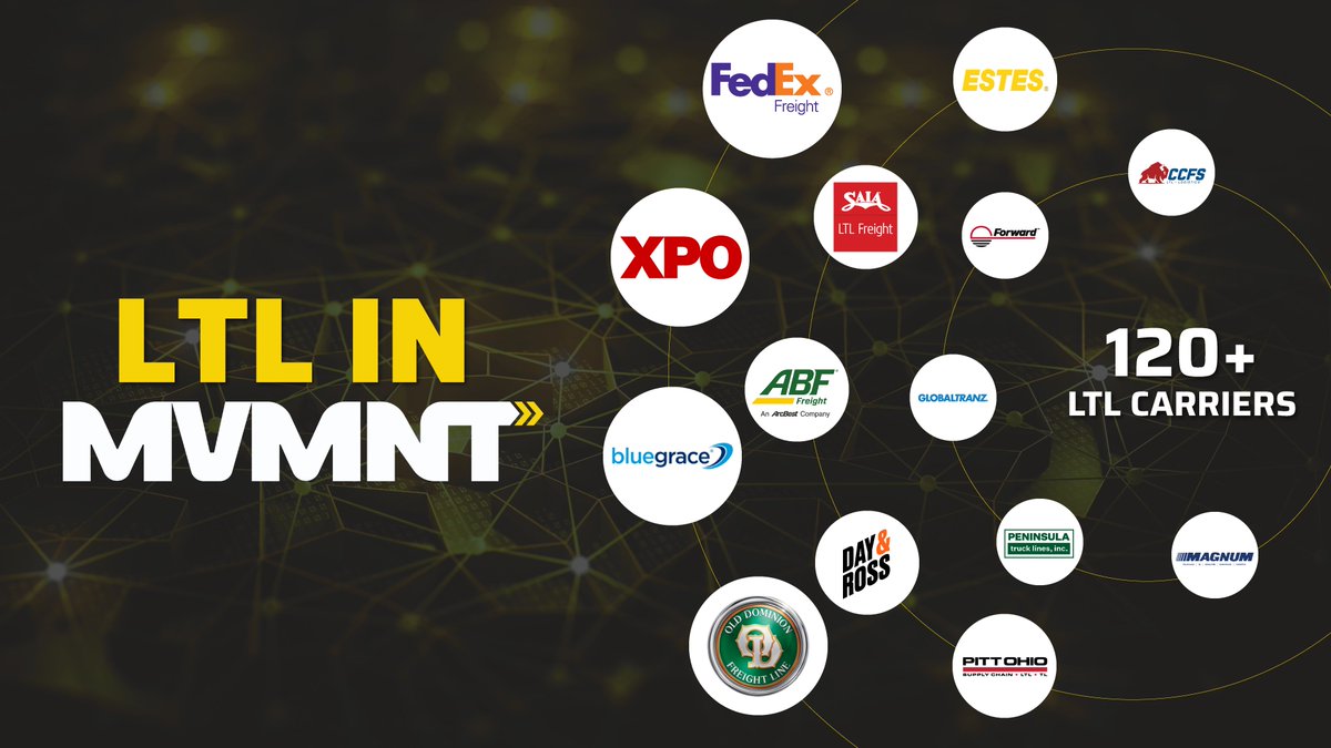 🚨New in MVMNT: Full LTL management, included in your account, at no extra cost.

✅ TL + LTL in one platform
✅ 120+ carriers connected
✅ Real-time tracking

Never pass on freight again.
👉 hubs.la/Q03L_jr-0

#Freight #BrokerTech #LTL #MVMNT