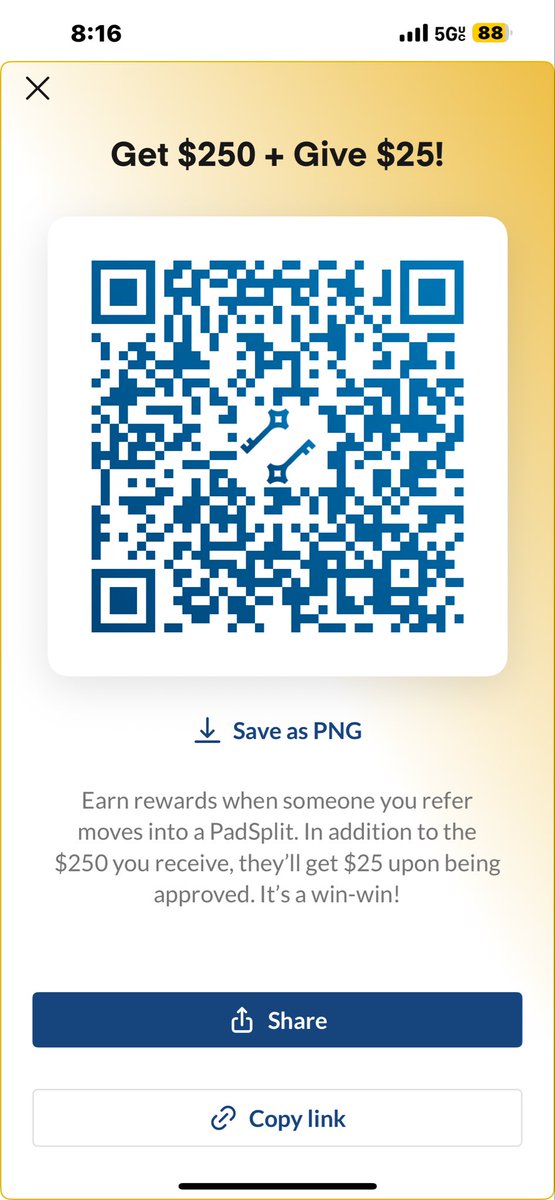 Hey, if anybody wants a nice house to stay into use this QR code in your area just scan it you’ll get money off the first month rent and so do I