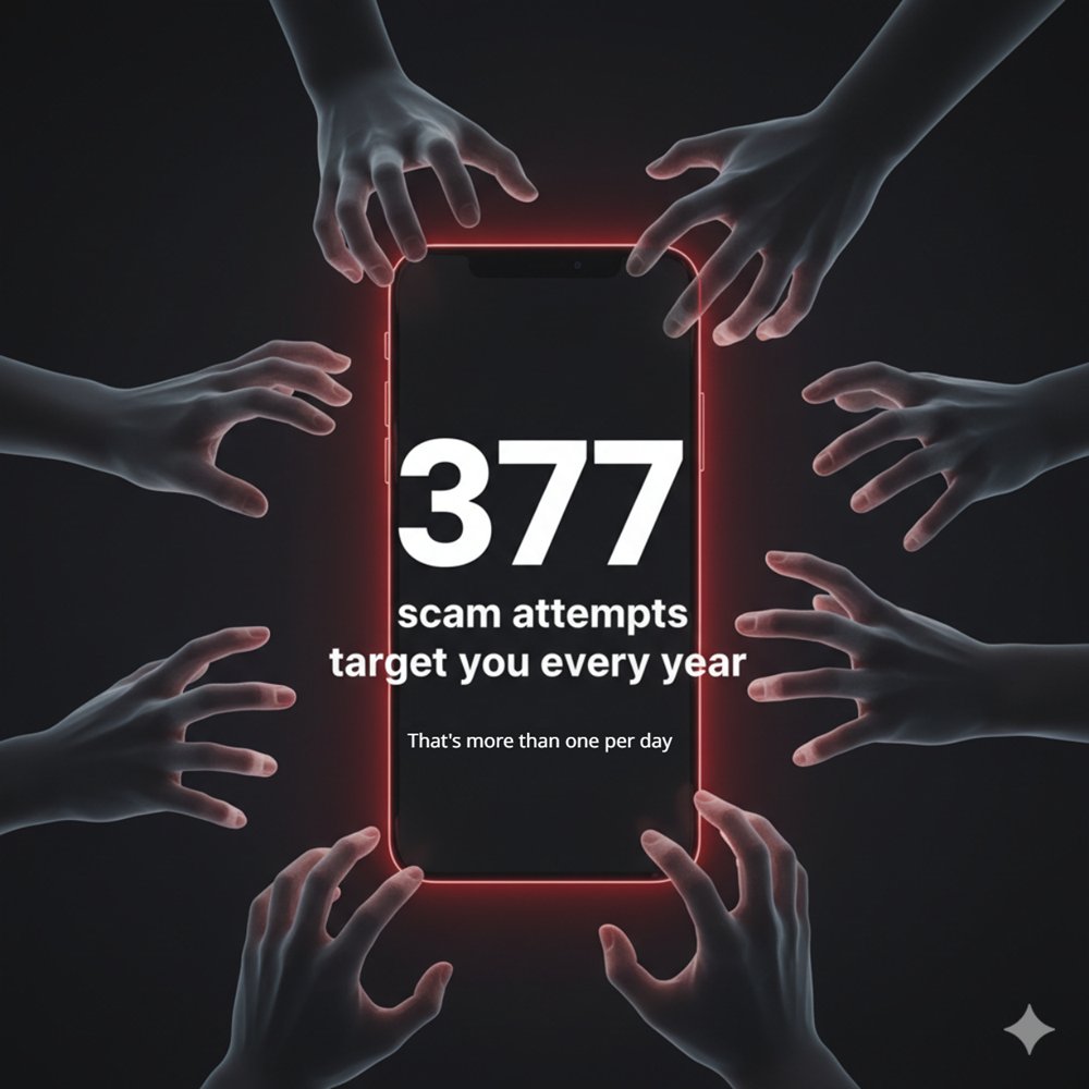 GetKarmaCall's tweet image. 377 scam attempts per American per year.
That's more than 1 per day.
70% fell victim in 2024. $64.8B stolen!
The problem isn't just getting worse—AI is making it exponential.
New data from 46,000+ victims reveals the real cost 🧵