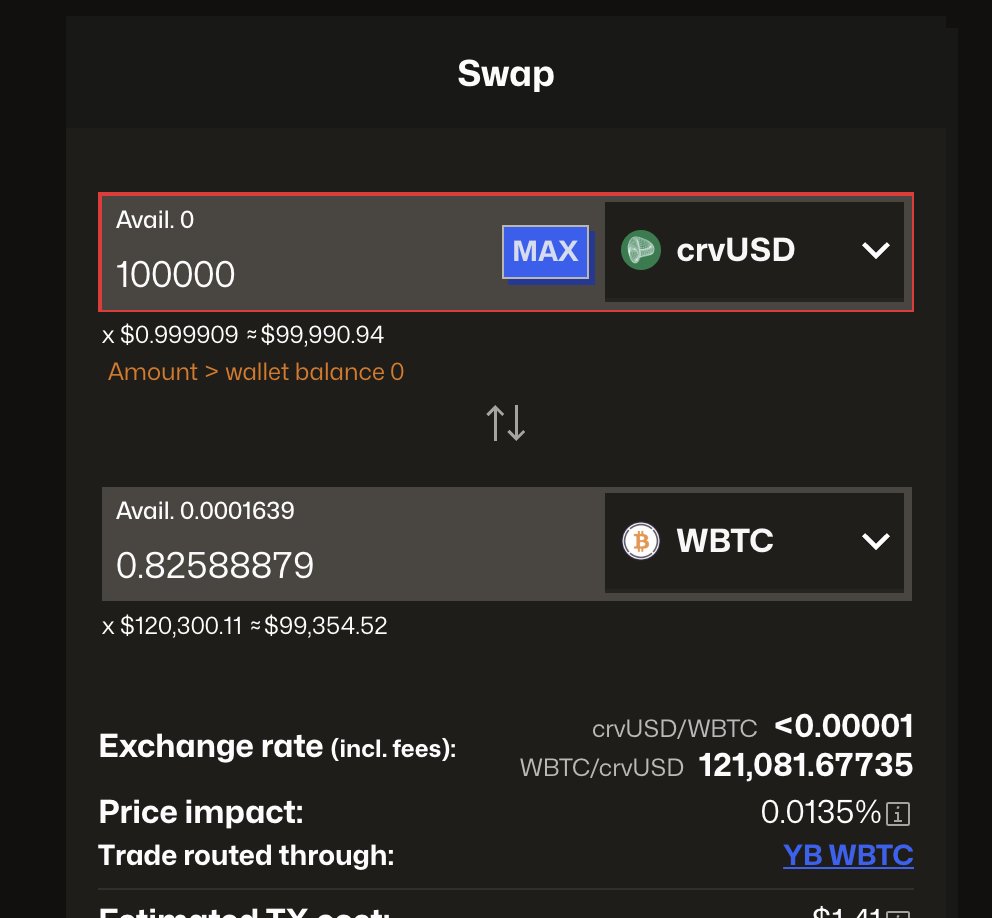 heswithme (@heswithme_eth) on Twitter photo <a href="/yieldbasis/">yieldbasis</a> cap raise brought some more dense liquidity to btc swaps. That's pool of 20m$ TVL vs UNI's 90m$ usdc/wbtc. Imagine billions. <a href="/CurveFinance/">Curve Finance</a> will soon see quite some growth in BTC wrapper swaps. <a href="/yieldbasis/">yieldbasis</a> cap raise brought some more dense liquidity to btc swaps. That's pool of 20m$ TVL vs UNI's 90m$ usdc/wbtc. Imagine billions. <a href="/CurveFinance/">Curve Finance</a> will soon see quite some growth in BTC wrapper swaps.