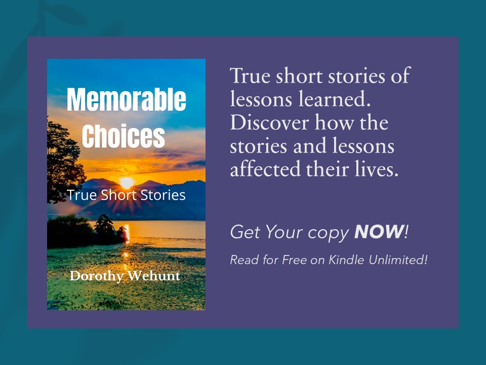 DorothyWehunt's tweet photo. Memorable Choices
https://t.co/yQ5uVgmA7p
#ShamelessSelfpromoWednesday #nonfiction #shortstories #truestories #mustreadbooks #TrueStory #BoostBoost #booklovers
#BooksWorthReading https://t.co/TGzIhPZMdA