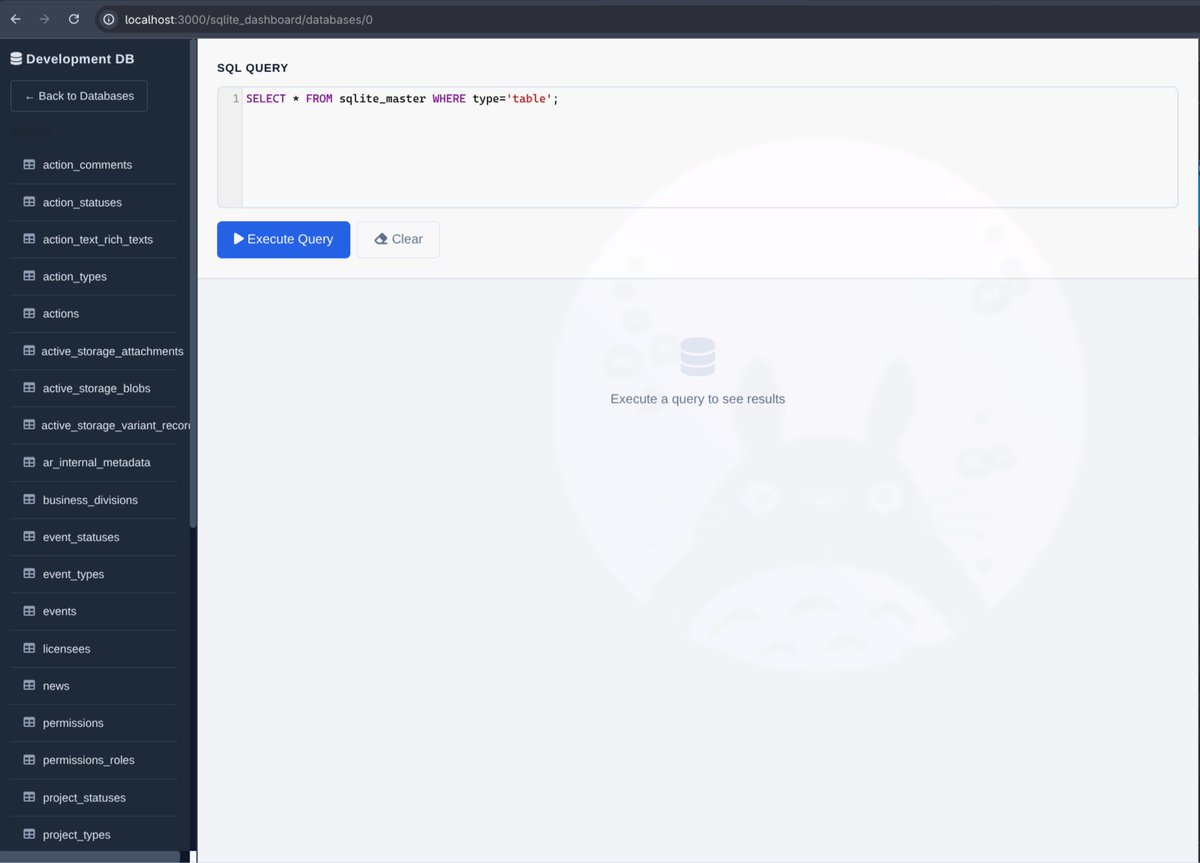 Giovapanasiti's tweet image. I&apos;m starting a new open source #rails engine called sqlite_dashboard. If you go with #SQLite in production, using kamal, what&apos;s missing is a way to quickly have a glance to the database. 

How do you like the idea?