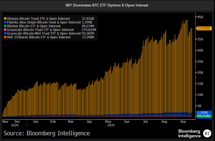 BlackRock's IBIT Dominates BTC ETF Options Open Interest