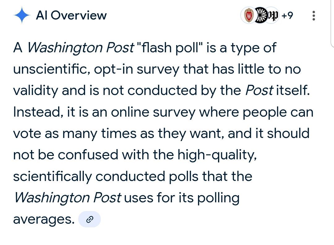 JamesWest_IV's tweet photo. @NBCNews 🤣🤣🤣 They actually cited the Washington Post “flash” poll. https://t.co/gwa4OwUw9T