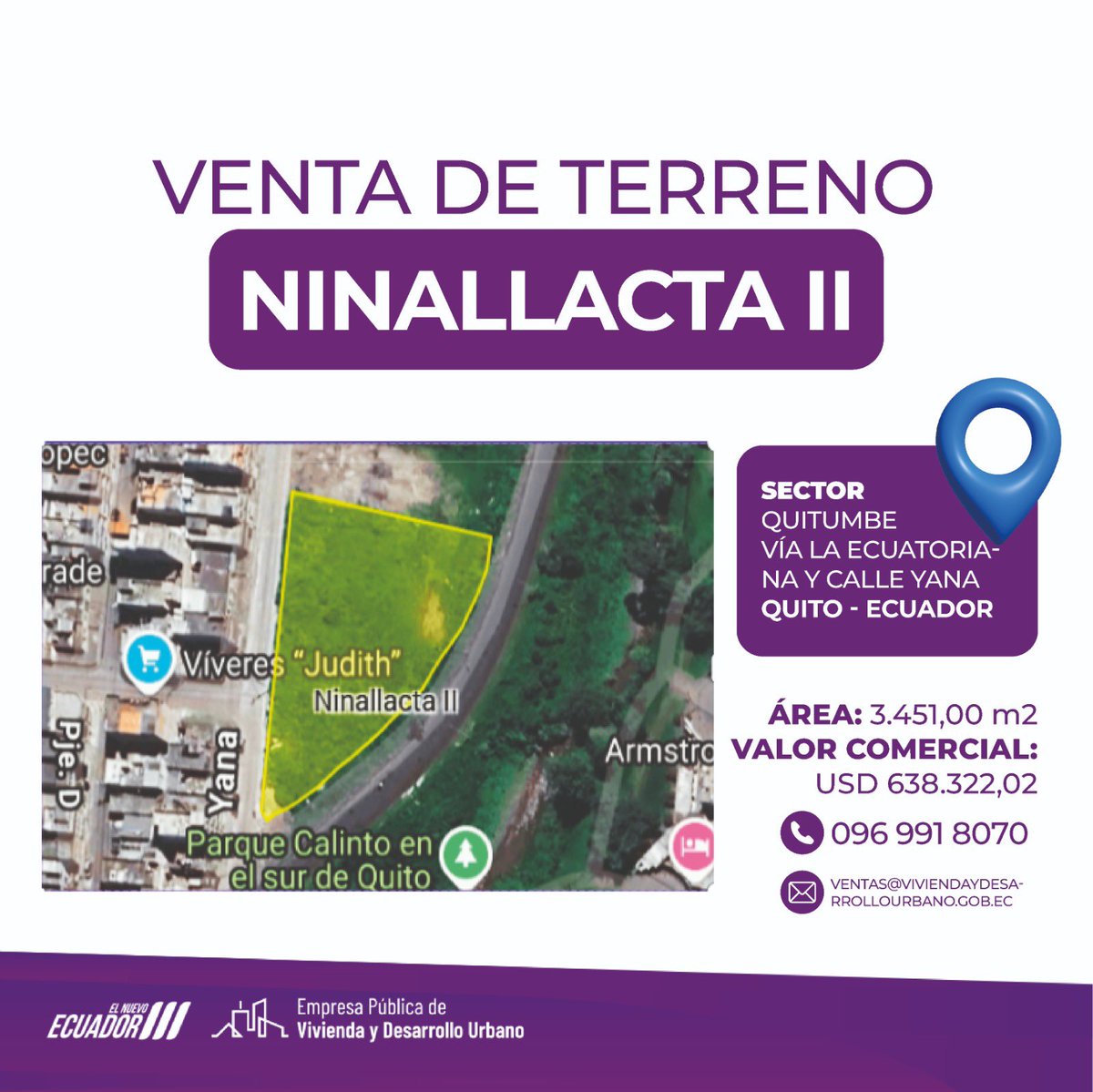 desarrollourbep's tweet photo. Venta de terreno listo para potencial desarrollo inmobiliario en zona urbana consolidada. contamos con anteproyecto construcción de edificio y viviendas de interés público. 🏢Con valor aproximado desde 638 mil dólares. 💰

Para más información: 
📞0969918070 https://t.co/MNan4m1xeJ