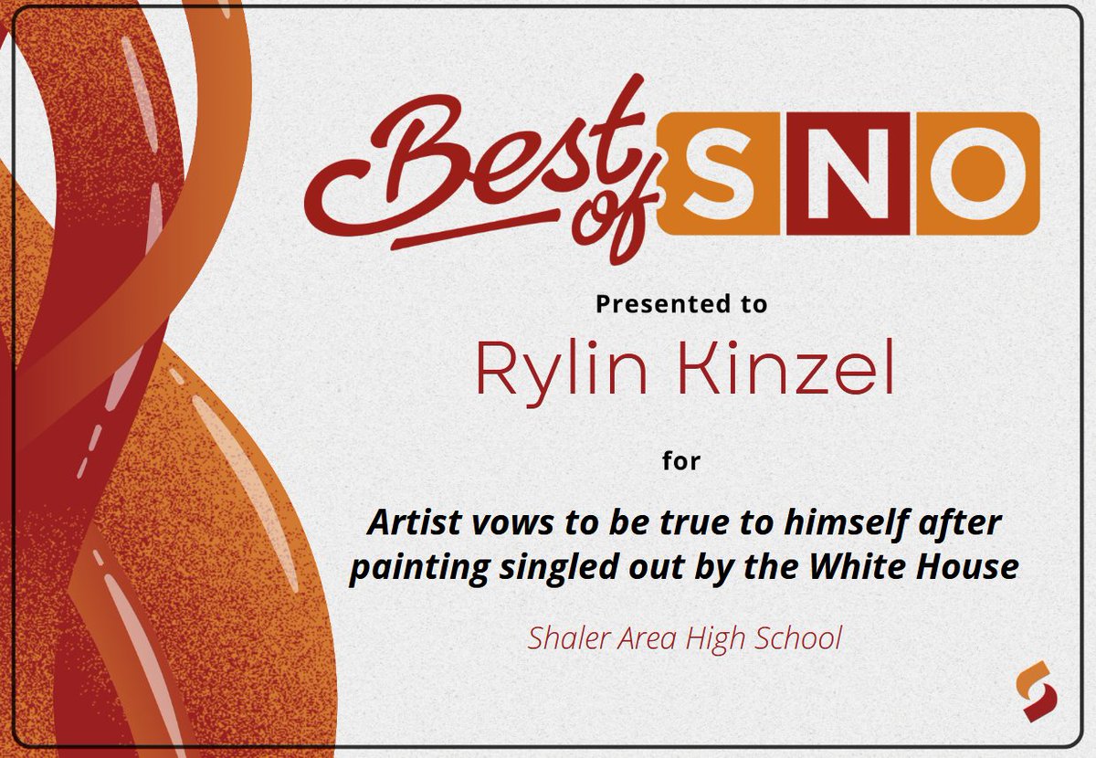 Congrats to Rylin Kinzel for earning a Best of SNO award for her story on Rigoberto Gonzalez and his painting that was deemed "objectionable" in a White House newsletter. Best of SNO honors top student journalism across the country. Read her story here
shaleroracle.com/6659/showcase/…