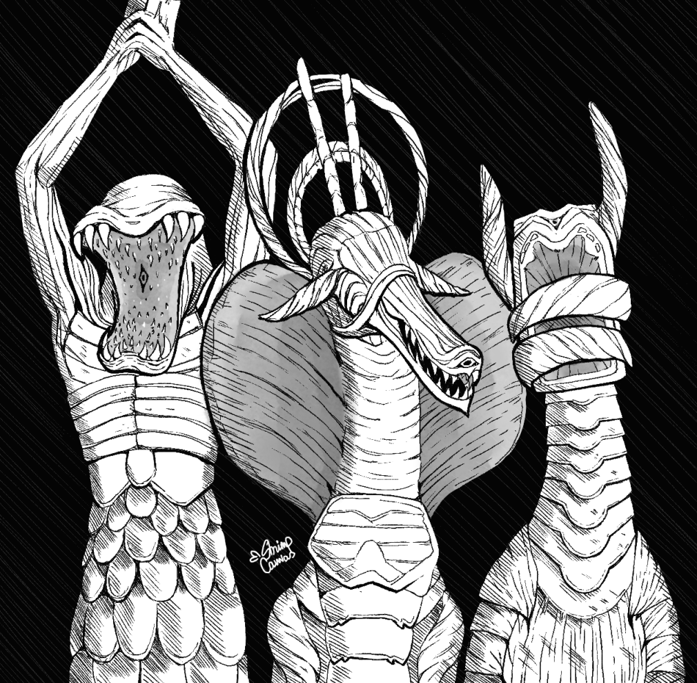 ShrimpOnCanvas's tweet photo. Tennotober day 2 - Triad #Tennotober2025 #Tennotober #Warframe #Lephantis https://t.co/xx4tHUXdxm