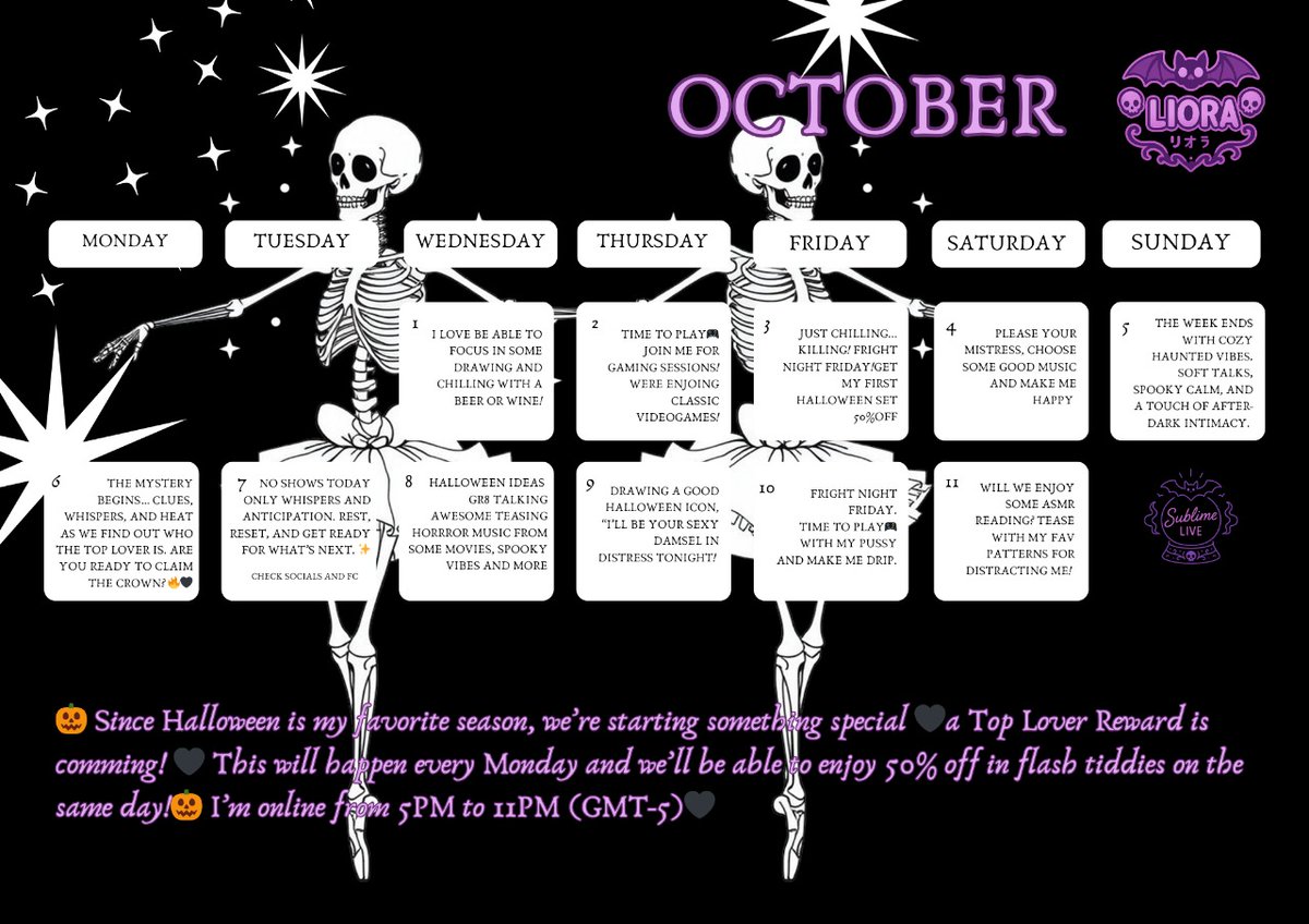 Sublimeliora's tweet photo. OCTOBER🔮✨
@chaturbate #Vtuber 
#Halloween2025 #HalloweenVibes https://t.co/ezGQXWjv1h