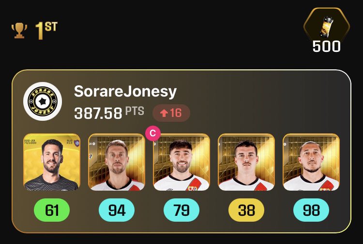 Found the right mode to play these boys in 🫡🥇#sorare