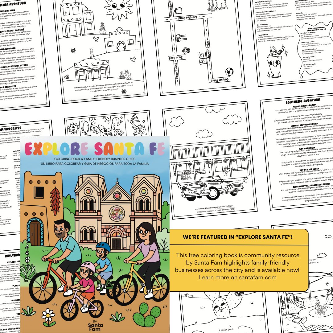 sfpl's tweet photo. We’re excited to be featured in Santa Fam’s Explore Santa Fe Coloring Book &amp; Family-Friendly Business Guide! 🎉

Pick up a free copy at the @SFCMuseum or any Library branch, or visit https://t.co/omTzVJMCjw for a digital download.

#FamilyFriendlySantaFe #SantaFam #ExploreSantaFe https://t.co/aG3IblDbfw