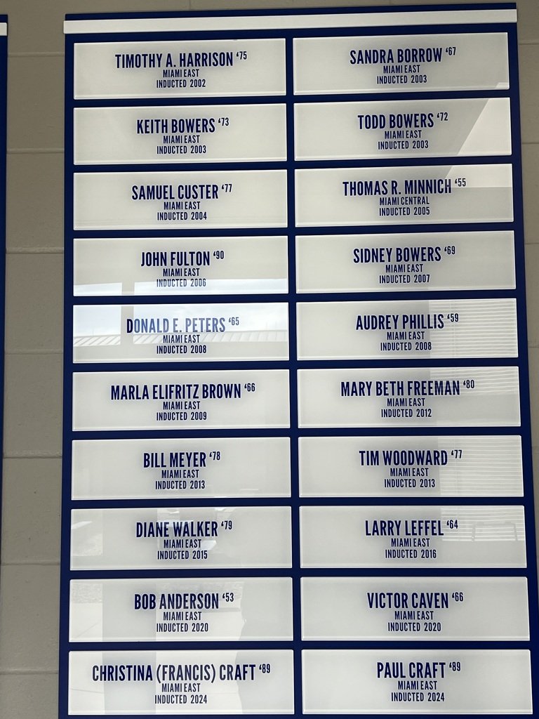 We are proud to announce that we’ve installed a new Alumni Hall of Fame display. The display is located outside of the High School Lecture Hall. Friday, October 3rd, the back entrance will be unlocked from 5 to 7 pm for anyone who would like to see the display in person.