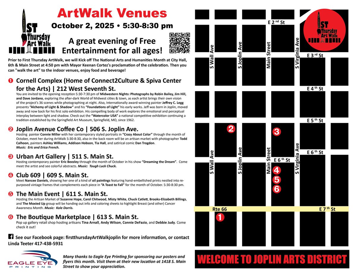 JoplinARTWALK's tweet photo. Join us tonight at 4:45 at city hall for a proclamation for the National Arts &amp; Humanities Month kick off with artwalk! @KODEnews @koamfox14 @ksnf @JoplinCity @joplinglobe @DebbyWoodin https://t.co/sZQFXeQXRv