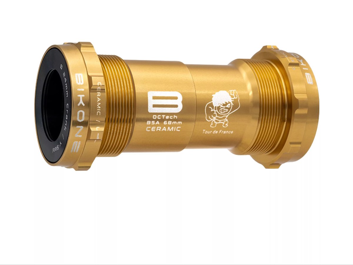 VeloPerso's tweet photo. Vous cherchez à vous démarquer ? Ce boîtier BSA gold est celui utilisé par Pogacar sur les dernières étapes du Tour de France 2025. https://t.co/DYnVvbZNWP https://t.co/A3FWYKECnQ