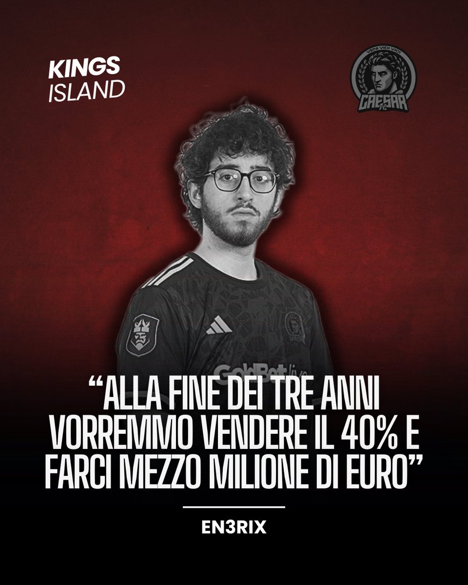 KL_Island's tweet photo. 🚨 ULTIM’ORA 🚨

🏛️ Durante il podcast “OCW Senza Luci”, En3rix ha rivelato che i Caesar sono in trattativa per la cessione del 20% delle loro quote. L’attuale valutazione del club si aggira attorno al milione di euro. 😱

#kingsleagueisland #KingsLeague https://t.co/pZPPTnTenF