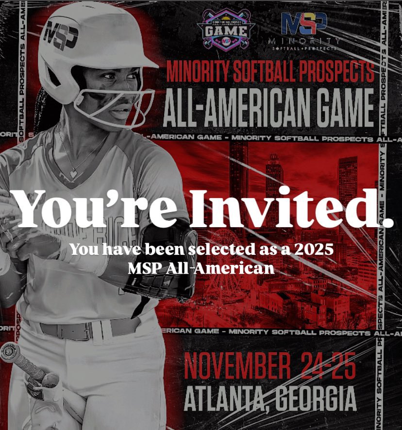 Honored to be recognized among the top minority HS players in the country 🙌🏾
<a href="/MSPtakeover/">Minority Softball Prospects</a> All-American
Can’t wait to compete with the best! 🚀 🥎🔥
#AllAmerican #ClassOf2027
<a href="/Dukes16uNat/">Lady Dukes Mayfield</a>