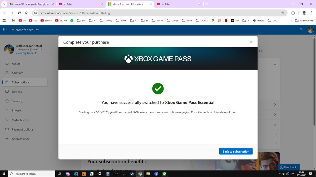 scalespeeder's tweet image. Game Pass Ultimate for PC &amp;amp; Console was great while it lasted, but it&apos;s back to the basic #XboxGamePass for me, I&apos;m not shelling out for the ridiculous price increases #Microsoft are introducing!