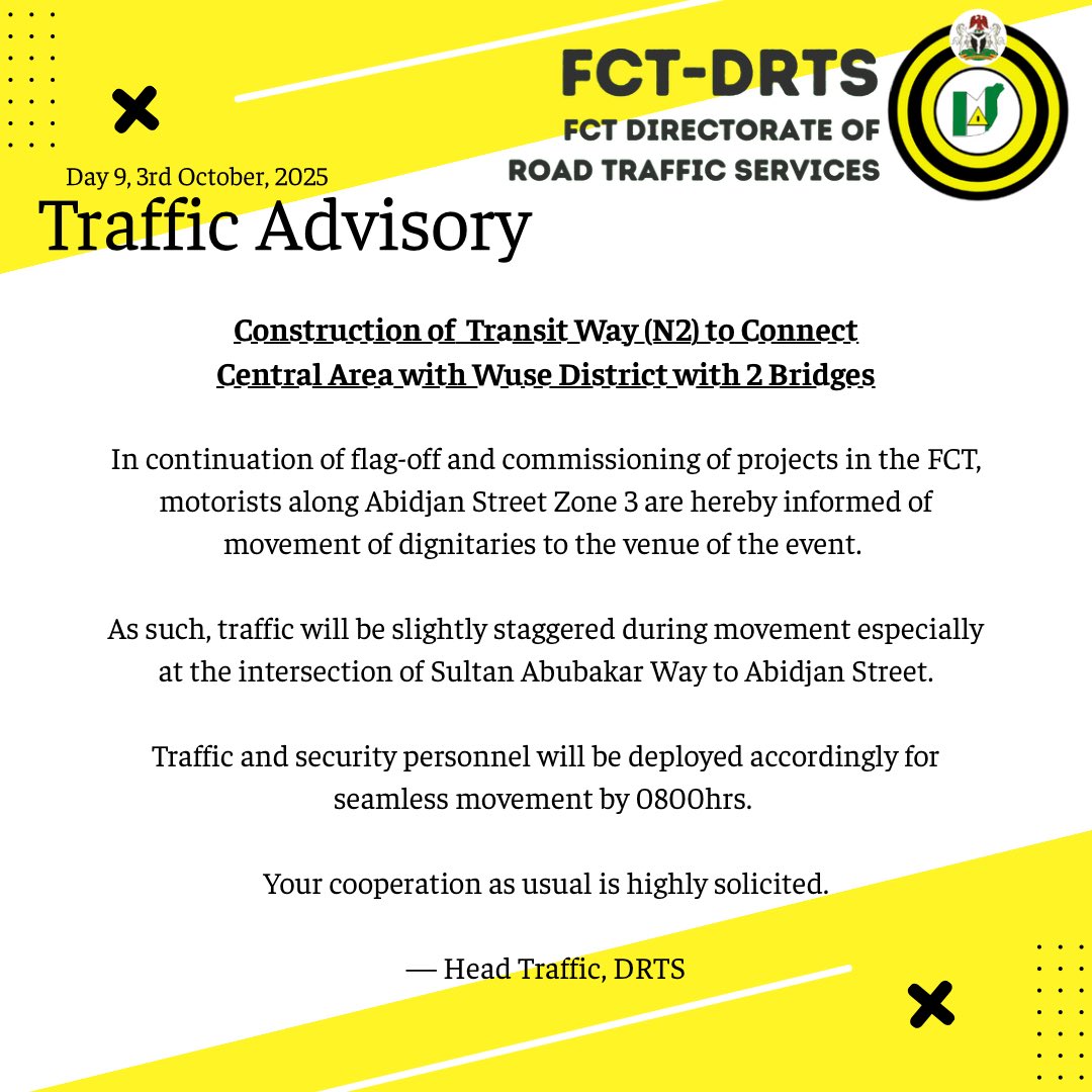 FCT Directorate of Road Traffic Services (FCT VIO) tweet media