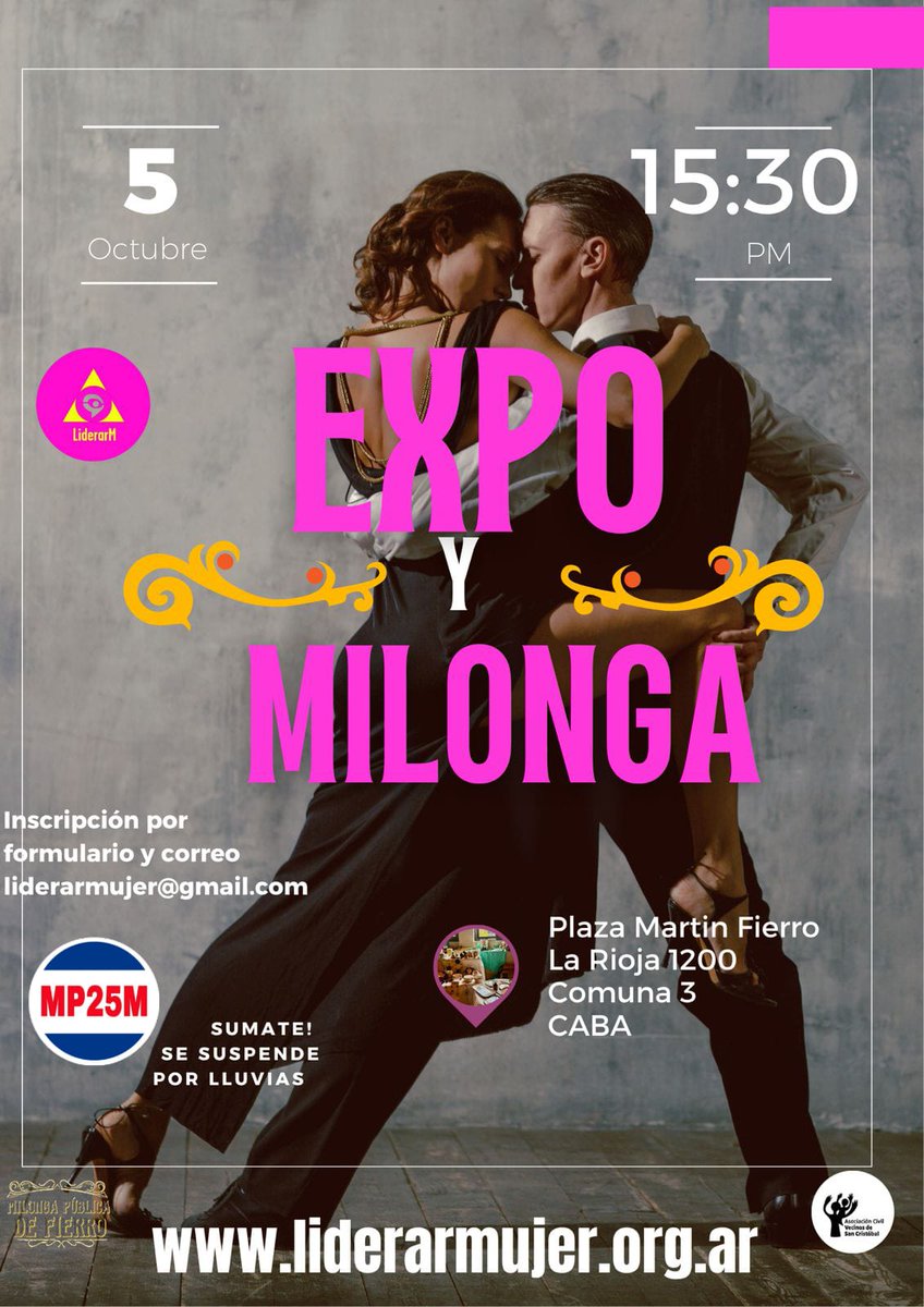 MP25Mayo's tweet photo. El #NodoMP25M de Comuna 3, CABA, dice #Presente, con @LiderarM y la Asoc. Vecinos de San Cristóbal.

Lxs invitamos a la Expo &amp; Milonga para recorrer la producción popular y sostenible, en igualdad de mujeres,  diversidades y hombres.

Inscribite aquí
⬇️
https://t.co/W5hUr9hyj5 https://t.co/DkubiaX4j2