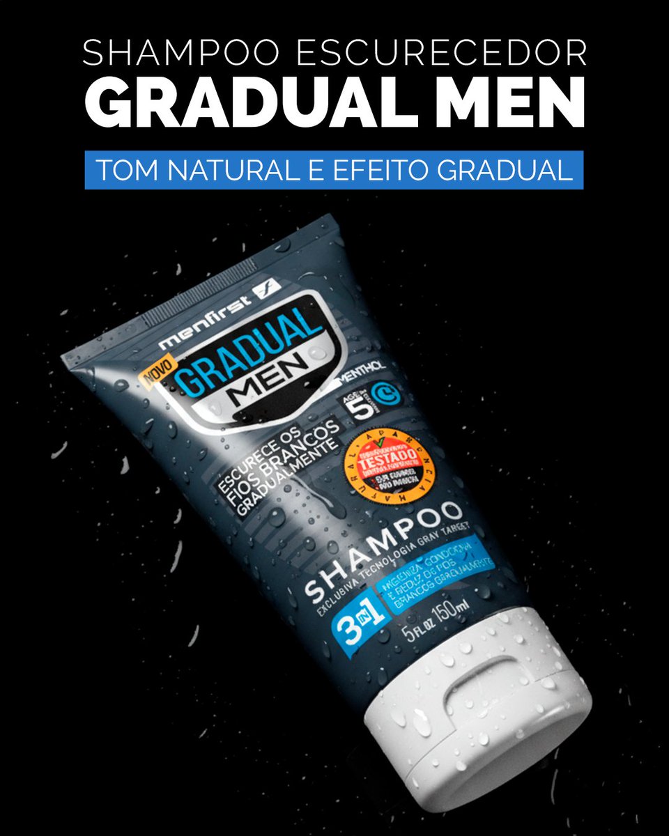 MenfirstBrasil's tweet image. Visual renovado, sem parecer que você passou tinta.
O Shampoo Escurecedor Gradual Men Plus escurece os fios brancos aos poucos, com tom natural e efeito gradual.
✔️ 3 em 1: limpa, condiciona e escurece
✔️ Ideal pra cabelos escuros
✔️ Fórmula potente e fácil de aplicar

#Menfirst