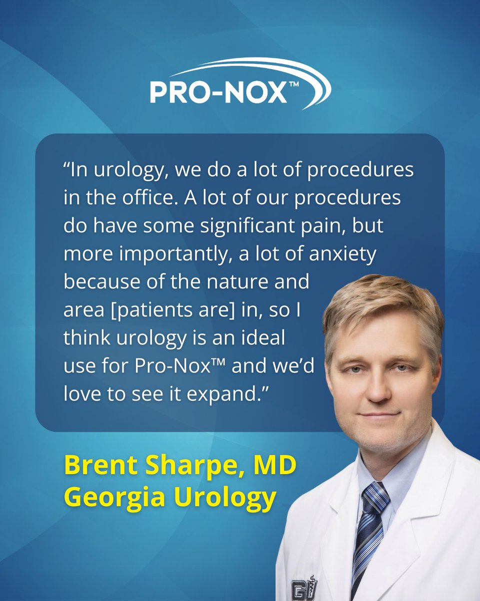 CAREstreamUSA's tweet image. In case you didn’t know, #ProNox is commonly used in #urology. Vasectomies, prostate biopsies, to ureteroscopies—leading urologists like Brent Sharpe, MD, trust this analgesic comfort method to work alongside them everyday💙⁠

instagram.com/p/DPB4Gwuk5SZ/…
#CAREstreamAmerica