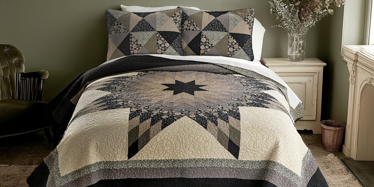 DonnaSharpQuilt's tweet photo. Classic elegance. Traditional design, refined. See our latest cotton patchwork quilts in the latest Lexington Star and Lexington Trip Collections at https://t.co/Lvj8Nhd9hz. https://t.co/f54A93pZD3