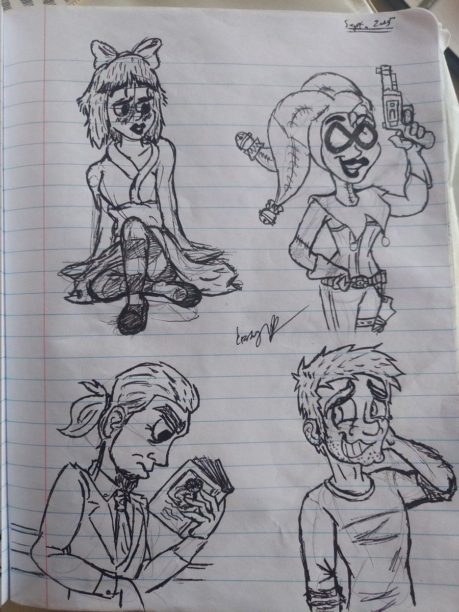 September Security Doodles 1
Doodles I did during my breaks for security. 
©CrazyBA

#art #artwork #drawing #illustration #ArtistOnX #artistontwitter #sketch #doodle #artmoots #traditionalart #イラスト #inkart  #characterart #originalcharacter
