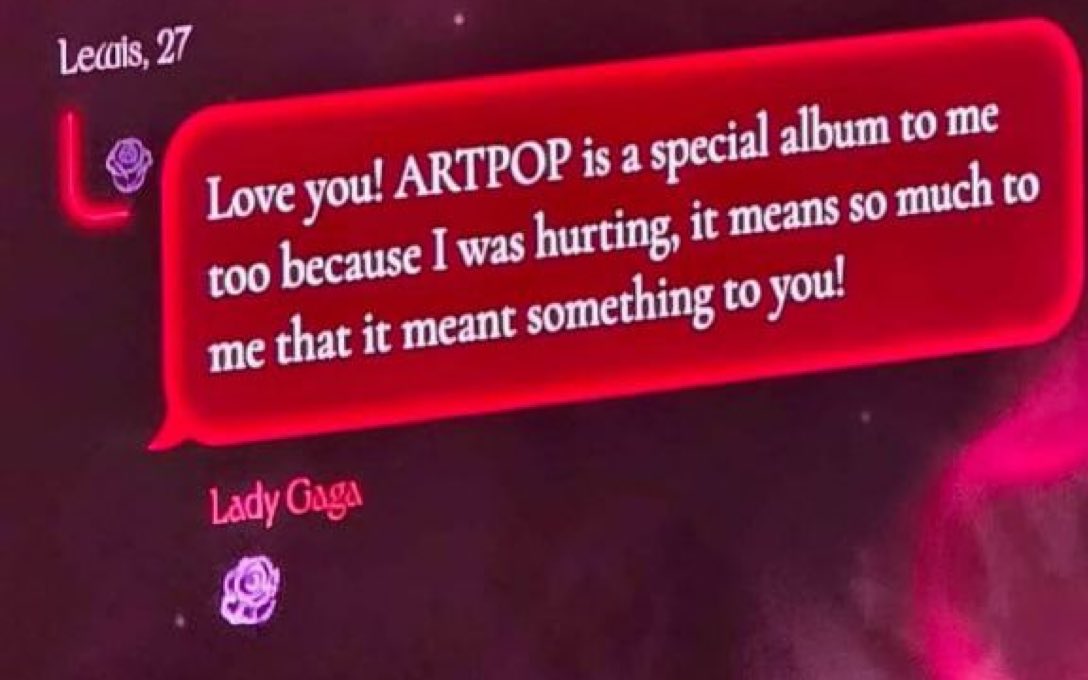mayhembygaga's tweet photo. Lady Gaga replies to a fan about how ARTPOP is a special album to her during tonight’s MAYHEM show in London! https://t.co/EUx1xhTHG7