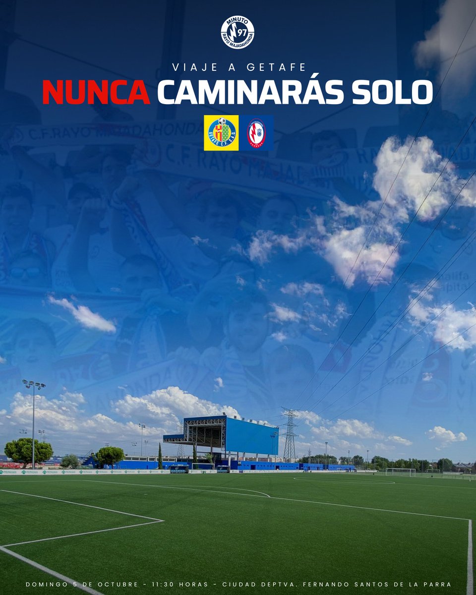 Minuto97Rayo's tweet photo. 😁 @RMajadahonda, 𝒏𝒖𝒏𝒄𝒂 𝒄𝒂𝒎𝒊𝒏𝒂𝒓𝒂́𝒔 𝒔𝒐𝒍𝒐.

Nos vemos este domingo, @LaBaseGTF.

#VolverACreer ⚡️ https://t.co/EsoaQtcrlI