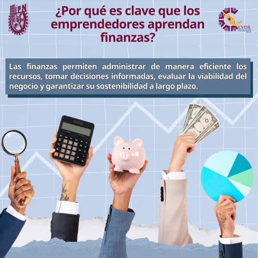 Sabes por qué las finanzas son importantes para los emprendedores?
Descubre aquí algunas razones clave para llevar un buen control financiero y asegurar el éxito de tu negocio.
El CVDR Dgo te capacita en Finanzas Básicas, solicita inf. escribiendo a ssaucedor@ipn.mx.
@cvdrdurango