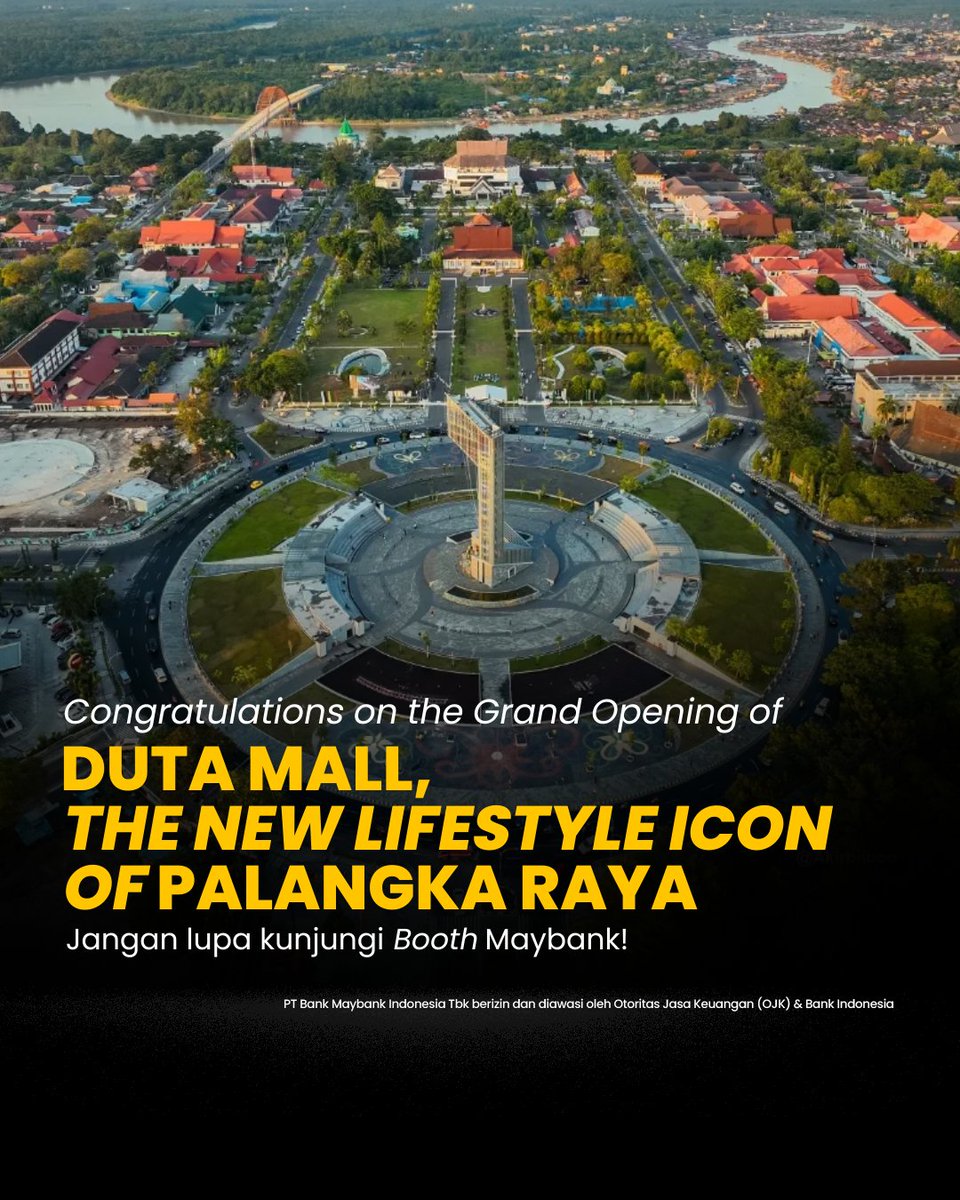 Selamat atas Grand Opening Duta Mall, The New Lifestyle Icon of Palangka Raya! 🎉

Mulai 3 Oktober 2025 ini, warga Palangka Raya sudah bisa berkunjung ke Mall baru ini. Dan jangan lupa kunjungi booth Maybank yang ada di lantai LG ya! Ada banyak penawaran menarik yang ditawarkan.