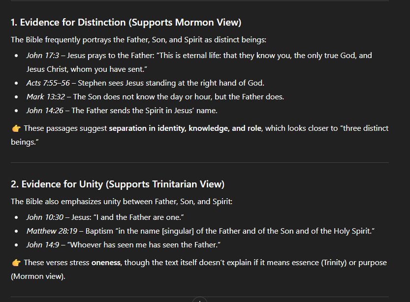 Mormonger's tweet image. "Which view more closely aligns with the teachings in The Bible?"