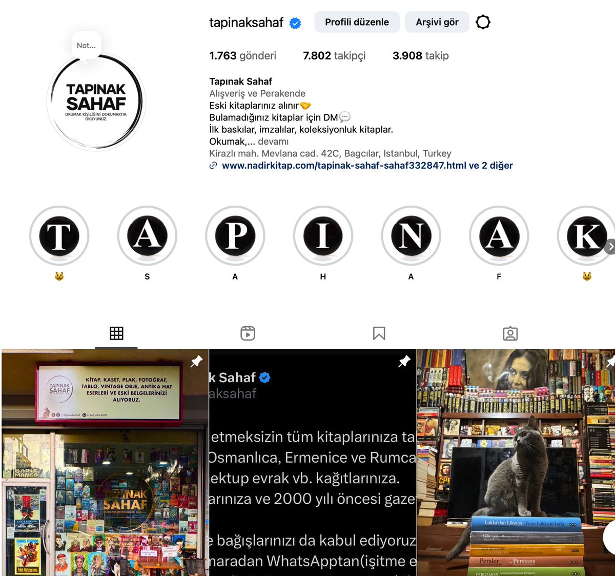 Dostlar Tapınak Sahaf'ı Instagram üzerinden de takip edebilirsiniz. 
Çok da güzel olur takip etmeniz. 
Instagram etkileşimimiz çok düşük maalesef. 
Takip beğeni ve yorumlarınız bizim için çok kıymetli.