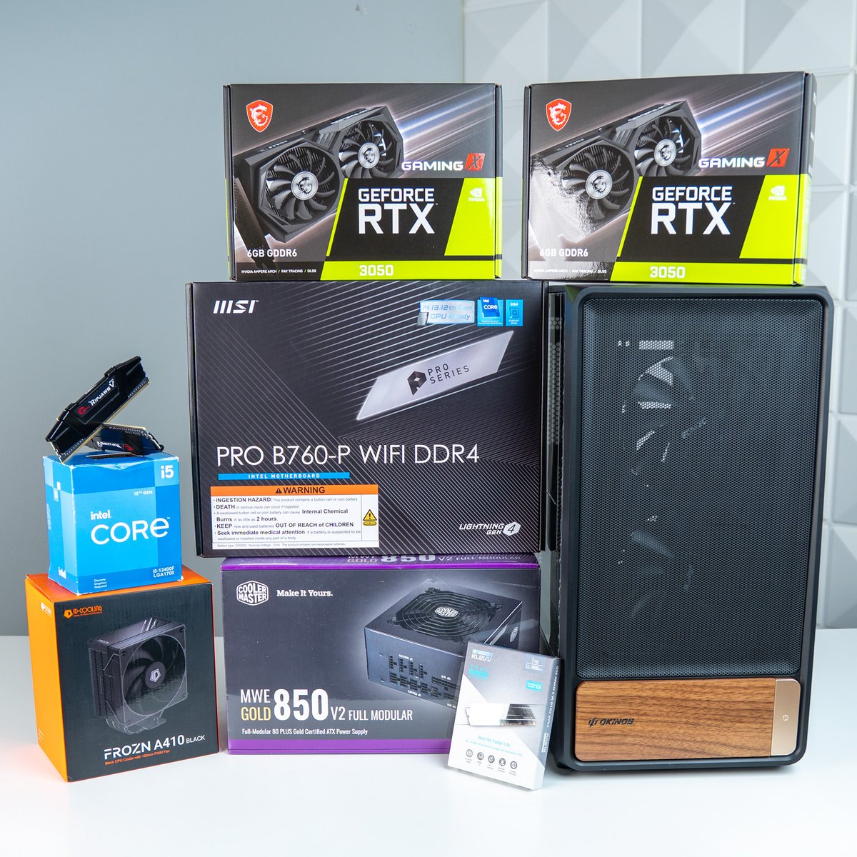 ZachsTechTurf's tweet image. In ONE HOUR, I'll be live building this PC on Twitch. (/ZachsTechTurf)
As a reminder, I'm always running a gaming PC giveaway over there, so be sure to tune in.
Tonight's build features the Intel i5-12400F and TWO RTX 3050s inside the Okinos Air Cross case.
#GamingPC…