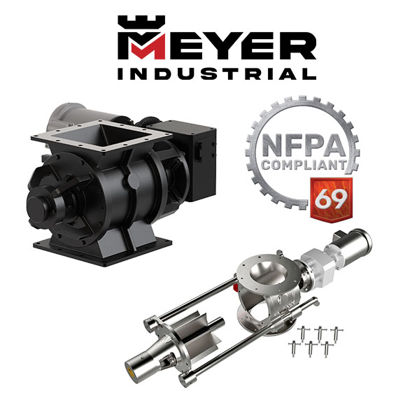 Did you know that Meyer Industrial is a leader in NFPA valve solutions? Our HDX Airlock Valves and KIP2 Klean-In-Place II Sanitary Rotary Airlock Valves are specifically designed to meet and exceed NFPA standards (NFPA 69), ensuring top-notch safety and performance. 847.918.0111