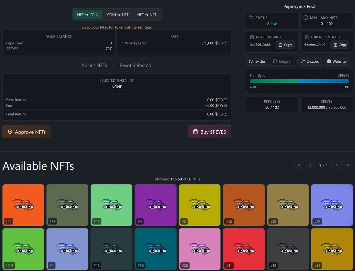 Love to see some noise around NFTs again! Our old <a href="/BoomerSquadNFT1/">BoomerSquad & PUUSH</a> are patiently waiting for the implementation of our Liquid NFT/Retro404 protocol

Happy to announce a quick rebrand and upcoming enhanced UI of this protocol for any <a href="/cronos_chain/">Cronos</a> wanting to try it out!🔴🔵 👀